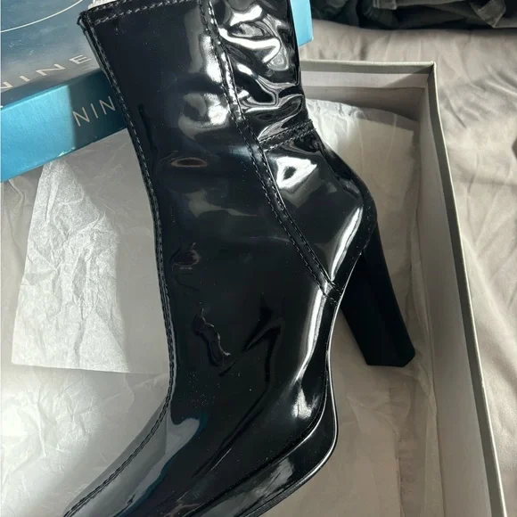 Nine West patent leather boots, 3” heel and inside zipper. NEVER WORN WITH BOX - Picture 4 of 8